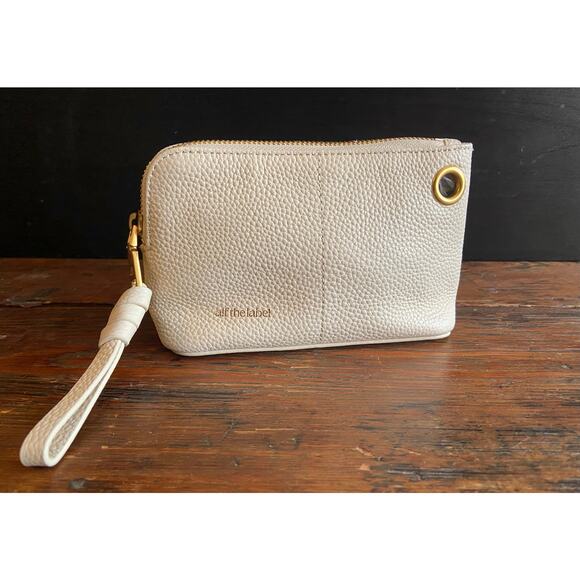 ALF the LABEL Petite Luxury Leather Pouch sz S | Color: Bone - Picture 1 of 9